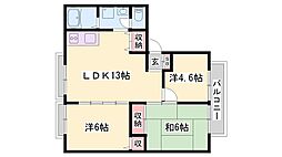 サンライフ玉手 3LDKの間取図画像