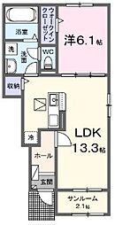 糸久レジデンス龍野　壱番館 1階1LDKの間取り