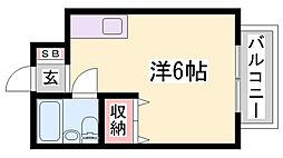 OMレジデンス姫路 ワンルームの間取図画像