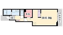 サン・パティオ2 1Kの間取図画像