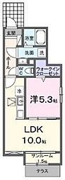エスペランサ中仁野IX 1LDKの間取図画像