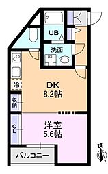 JYUMOKU尾久 1階1DKの間取り