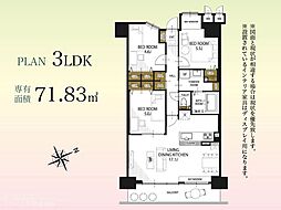 ロワールマンション福間 3LDKの間取図画像