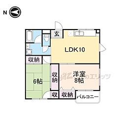 グリーンコーポ真美ケ丘 301 3階2LDKの間取り