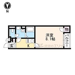 リベールコート五位堂 1Kの間取図画像