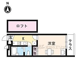 レオパレスクレールドゥ 1Kの間取図画像