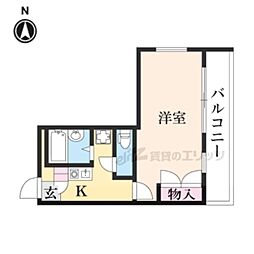 レオパレスゴールドレジデンスヒラタパート2 1Kの間取図画像
