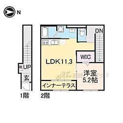 ボヌールQ2 1LDKの間取図画像