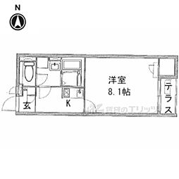 クレイノヴィオーラ 1Kの間取図画像