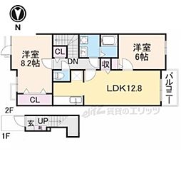 ヴィルメゾンB 2LDKの間取図画像