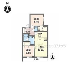シャーメゾンラフォレ 2LDKの間取図画像
