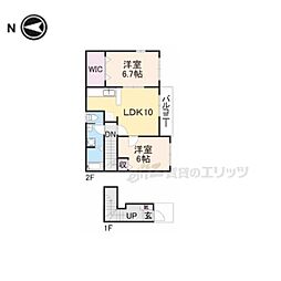 エレガンス 2LDKの間取図画像