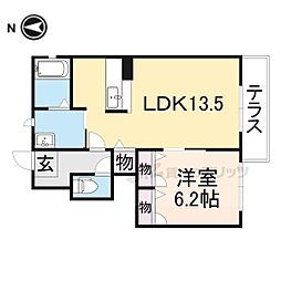 アンジェロC棟 1LDKの間取図画像