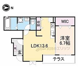 ・サン・目安 1LDKの間取図画像