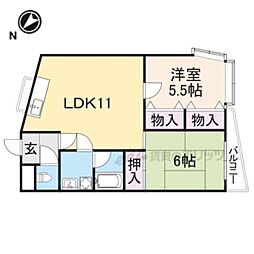 セントーサ西大和 2LDKの間取図画像