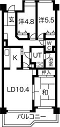 エクセレンス志賀本通 3LDKの間取図画像