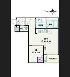 Jack atsutakoshinI 1LDKの間取図画像