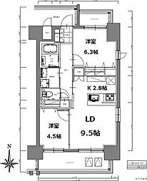 S-RESIDENCE亀島駅前ブレイズ 2LDKの間取図画像