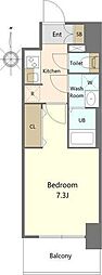 S-RESIDENCE亀島駅前ascent 1Kの間取図画像