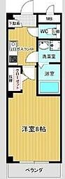 リバーサイドシェル 1Kの間取図画像