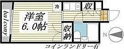 メゾン・ド・セレブラルB棟 ワンルームの間取図画像