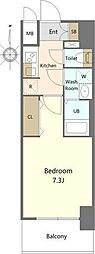 S-RESIDENCE亀島駅前ascent 1Kの間取図画像