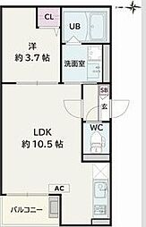 Jack hachikenI 1LDKの間取図画像