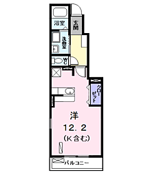 プリムローズ2 ワンルームの間取図画像