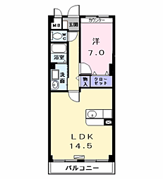 レジデンス佳世 1LDKの間取図画像