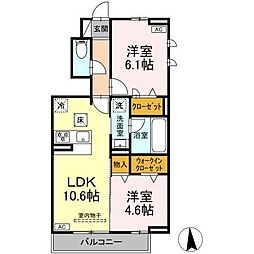 グラシアーレ 2LDKの間取図画像