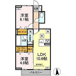 グラシアーレ 2LDKの間取図画像