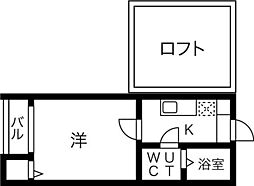 フロール尾頭橋 1Kの間取図画像