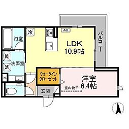セレスティア南荒子 1LDKの間取図画像