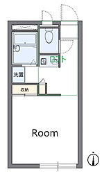 メゾンロイズ日乃出 2階ワンルームの間取り