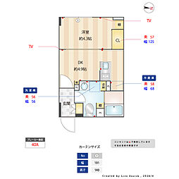 ES-Grande前仲町デュオ(エスグランデ門前仲町デュオ) 1DKの間取図画像