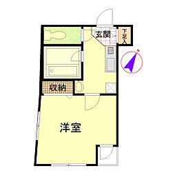 ゼフィール横濱 1Kの間取図画像