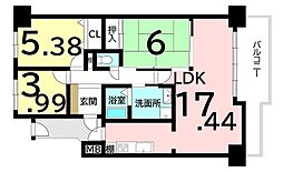 メゾンドール堺 3LDKの間取図画像