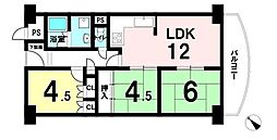 とがグリーンハイツ 3LDKの間取図画像