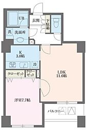 ドゥーエ横浜駅前 1LDKの間取図画像