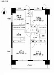 エヴァーグリーン新羽 3LDKの間取図画像