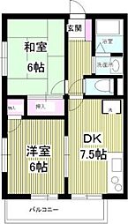 ガーデンハイム 2DKの間取図画像