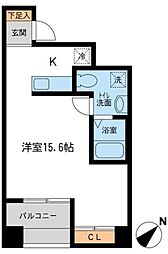 JMF-Residence新横浜 ワンルームの間取図画像