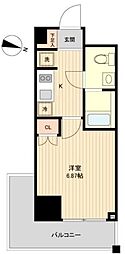 レノス新子安 1Kの間取図画像