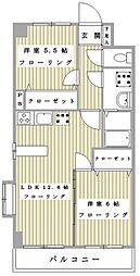 新横浜ルネジェラール2番館 2LDKの間取図画像
