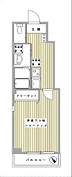 プリムール宮川町 1Kの間取図画像