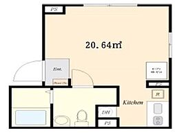 JR総武線 秋葉原駅 徒歩12分の賃貸マンション 2階ワンルームの間取り