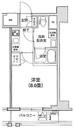 東京メトロ半蔵門線 水天宮前駅 徒歩15分の賃貸マンション 7階1Kの間取り