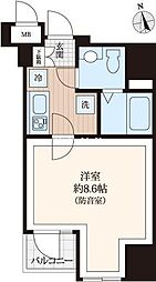 東京メトロ日比谷線 八丁堀駅 徒歩6分の賃貸マンション 7階1Kの間取り