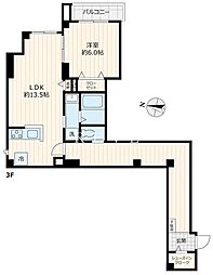 JR山手線 日暮里駅 徒歩5分の賃貸マンション 3階1LDKの間取り