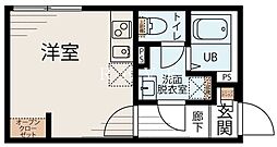 都営大江戸線 門前仲町駅 徒歩15分の賃貸マンション 2階ワンルームの間取り